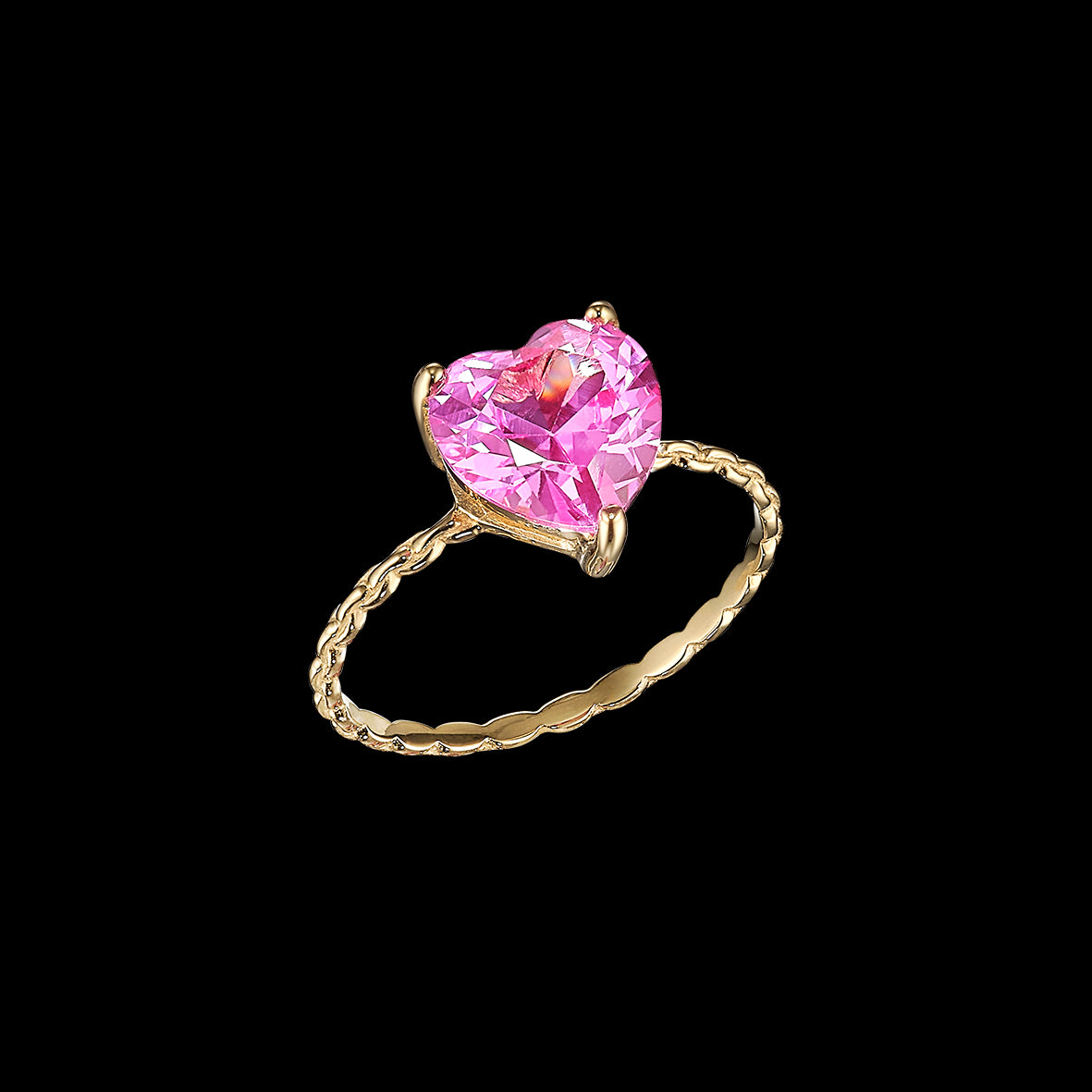 Buy CANDERE - A KALYAN JEWELLERS COMPANY 14K BIS Hallmark Rose Gold Heart  Ring for Women, Size 10 at Amazon.in